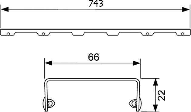 Решетка TECE TECEdrainline Quadratum 6 008 51 80 см матовая 600851 - 3