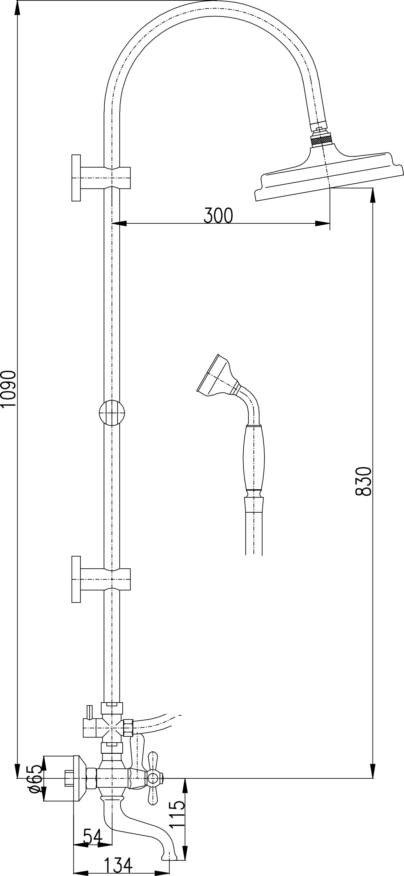 Душевая стойка Rav Slezak Morava  MK159.5/3SM - 1