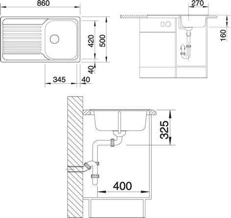 Мойка кухонная Blanco Tipo 45 S сталь матовая 511942 - 5