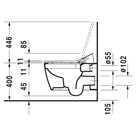 Чаша для подвесного унитаза Duravit Me by Starck белый, без крышки  2529590000 - 3