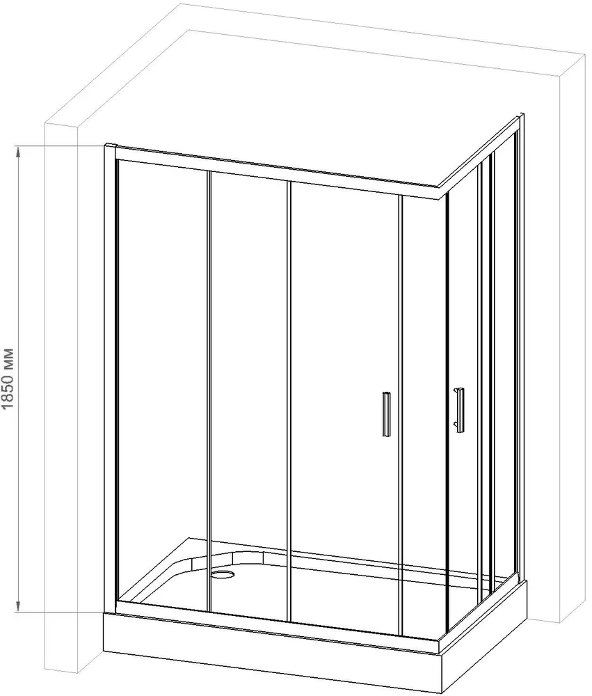 Душевой уголок Royal Bath HPD 100х80 профиль белый стекло матовое RB8100HPD-C - 2