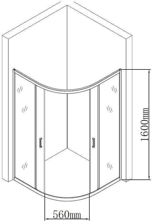 Душевой уголок Aquanet SE-900Q-Short 90x90, узорчатое стекло 211297 - 1