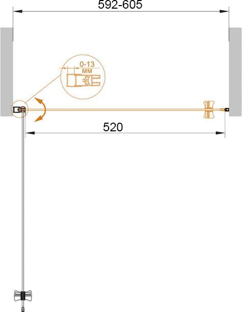 Душевая дверь в нишу Cezares ECO-O-B-1-60-P-Cr стекло punto - 5