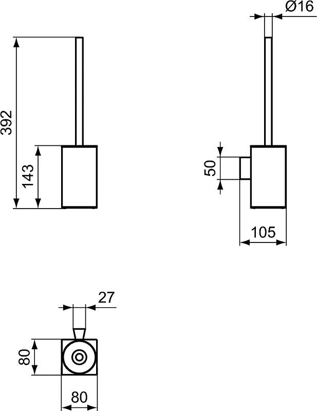 Ершик для унитаза Ideal Standard Iom Square хром  E2195AA - 2