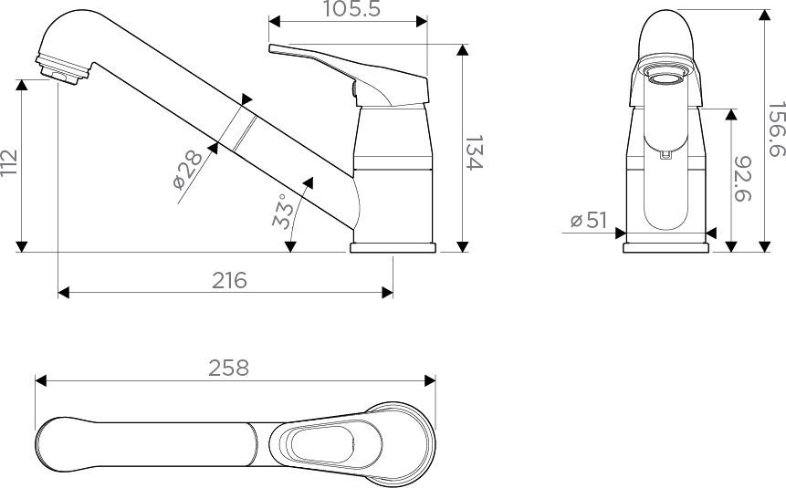 Смеситель Omoikiri Tateyama-S CH для кухонной мойки 4994142 - 1