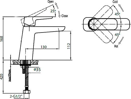 Смеситель Cezares Grace C LS 01 W0 для раковины GRACE-C-LS-01-W0 - 2