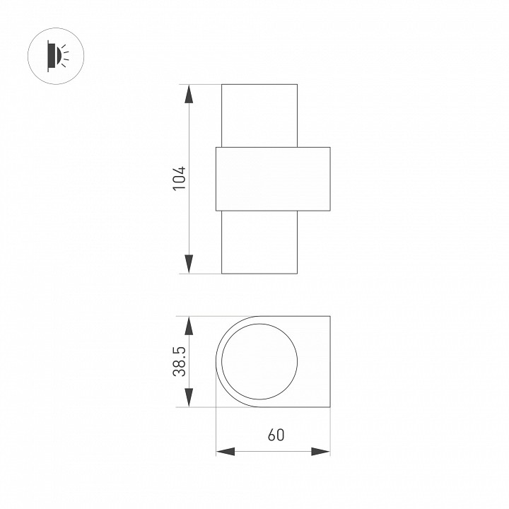 Настенный светодиодный светильник Arlight SP-Spicy-Wall-Mini-Twin-S104x39-2x3W Warm3000 035560 - 1