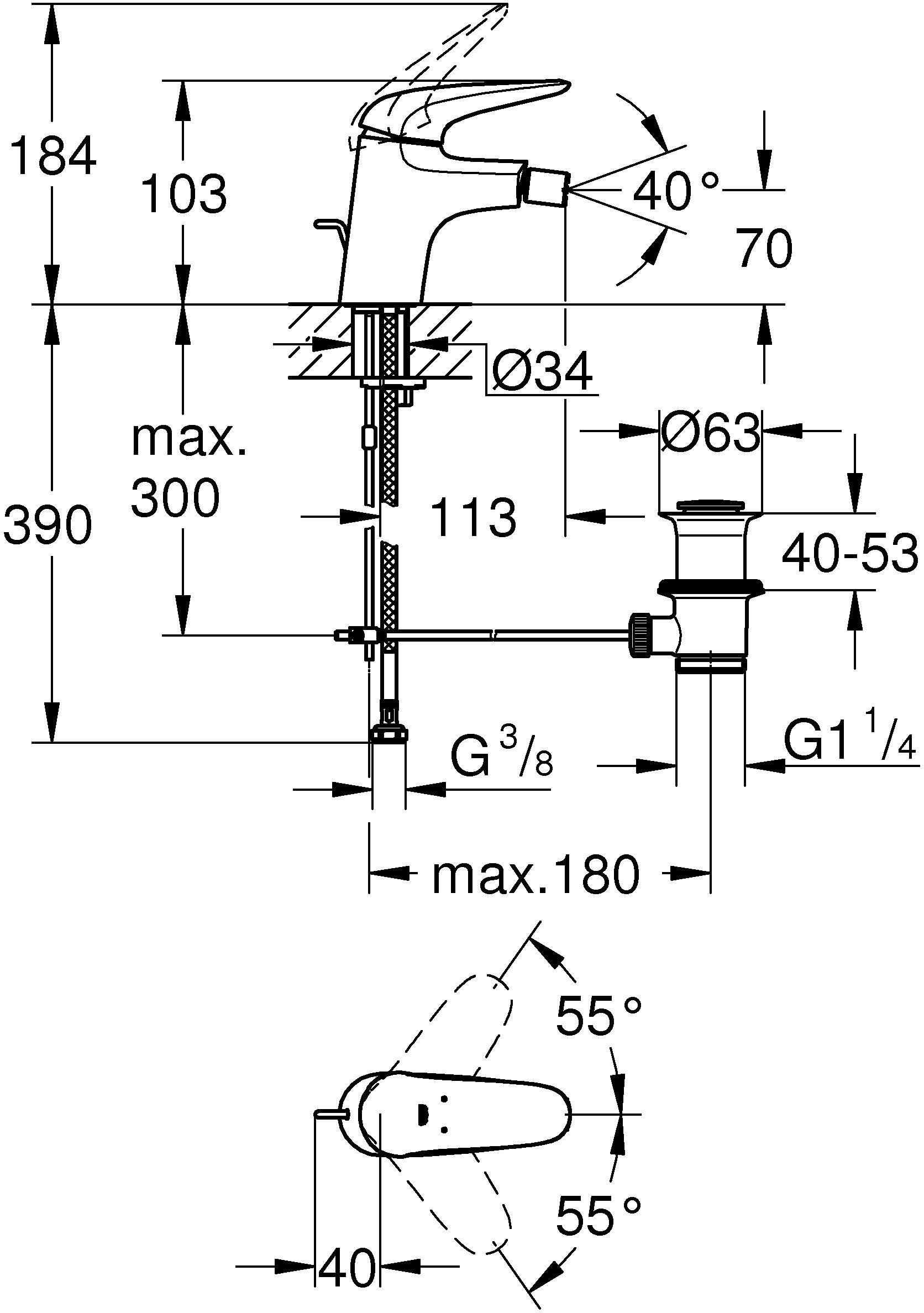 Смеситель Grohe Eurostyle 23720003 для биде - 1