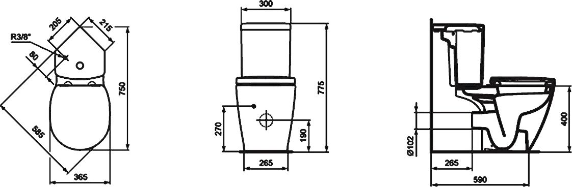 Чаша для унитаза-компакта Ideal Standard Connect Arc E803601 - 5