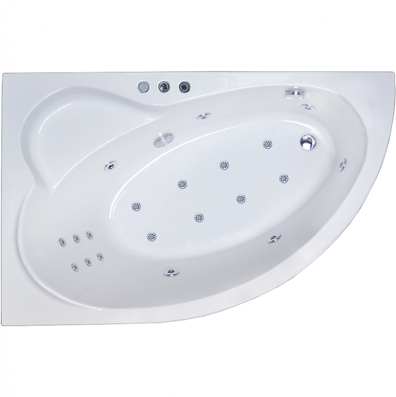 Ванна акриловая Royal Bath Alpine De Luxe 170x100 L с гидромассажем белый RB819102DL-L - 0