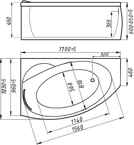 Ванна из искусственного камня Фэма Аделина 170 R АДЕЛИНА-170 R - 5