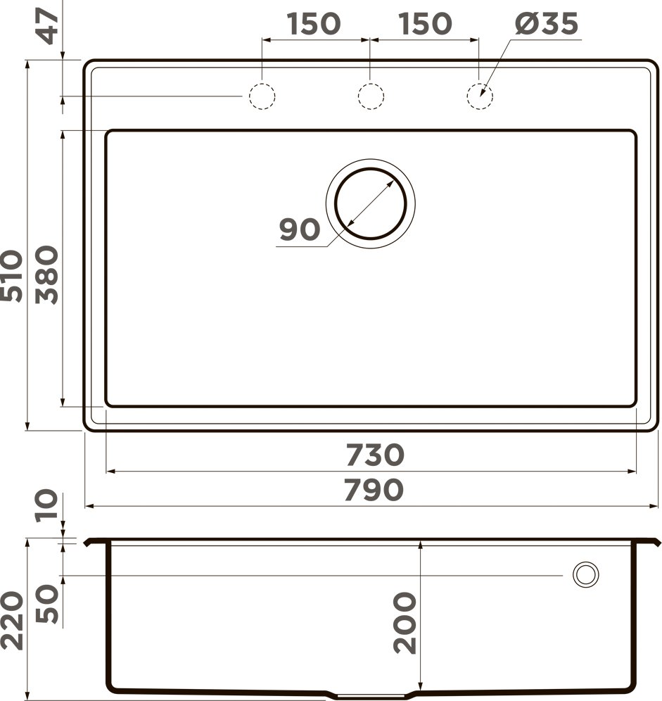 Мойка кухонная Omoikiri Tedori leningrad grey  4993571 - 1