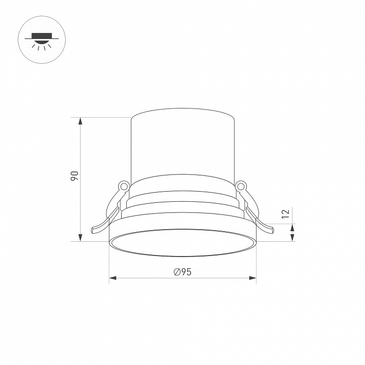 Встраиваемый светодиодный светильник Arlight MS-Volcano-Built-R95-15W Warm3000 035447 - 3