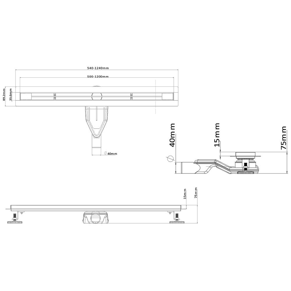 Душевой лоток Esbano Slim 80 золото матовый ESTRSLMLINE80SG - 1