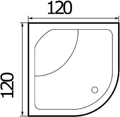 Ванна акриловая полукруглая River Wemor 120/120/55 C  10000000609 - 1