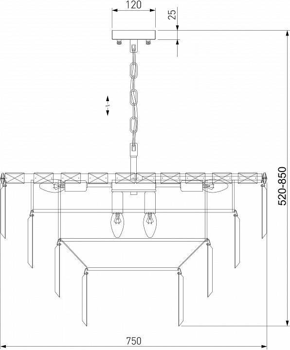 Подвесная люстра Eurosvet Elegante 10130/10 золото/прозрачный хрусталь Strotskis - 3
