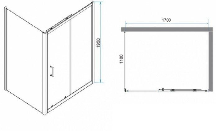 Душевой уголок RGW Passage PA-74 170x110 профиль хром стекло прозрачное 410874171-11 - 2