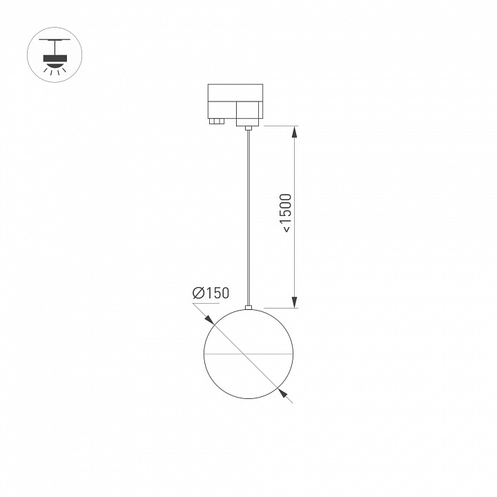 Трековый светодиодный светильник Arlight LGD-Emisfero-Track-Hang-2TR-R150-11W Warm3000 035942 - 2