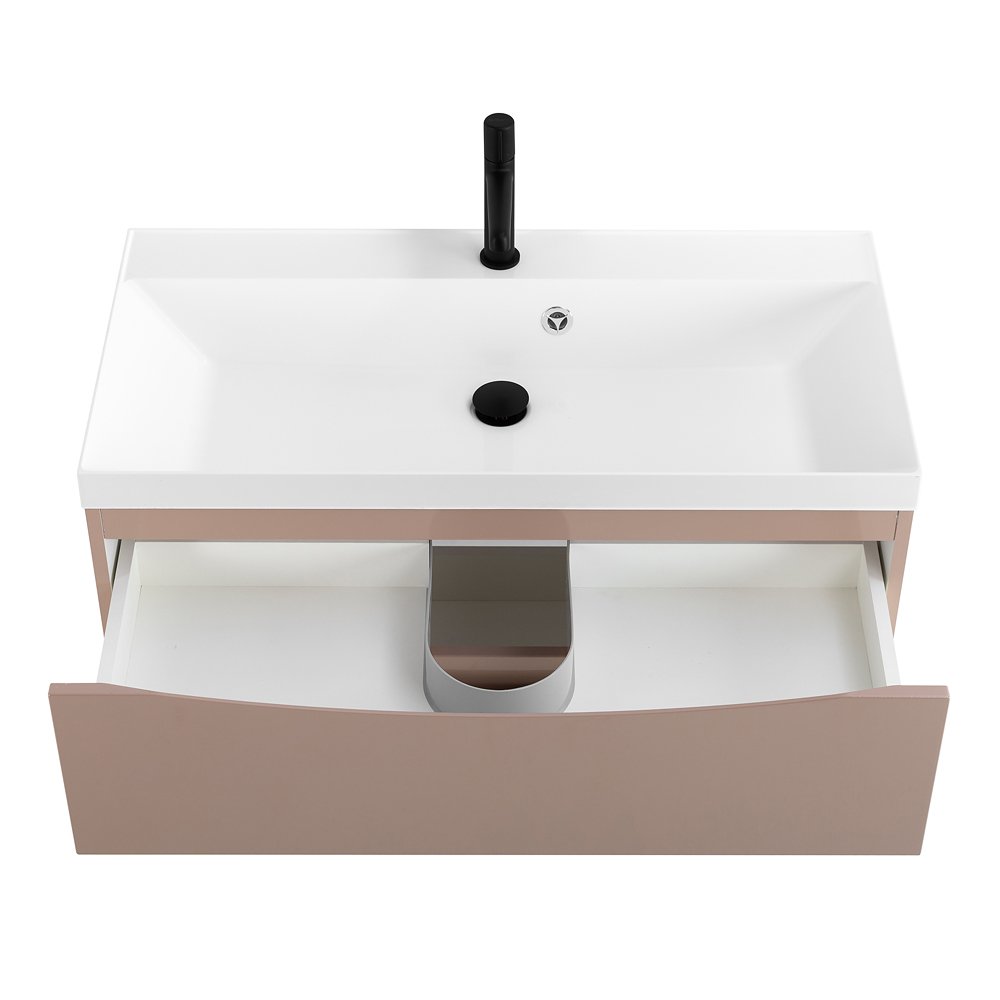 Тумба с раковиной BelBagno Marino 90 бежевый матовый - 8