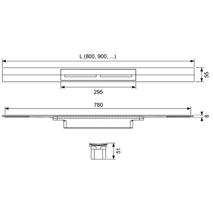 Профиль для душа TECEdrainprofile, 1000 мм, PVD Polished Red Gold 671013 - 1