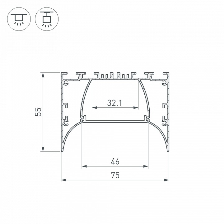 Профиль Arlight ARH-Power-7555-Comfort-2000 Anod 036355 - 1