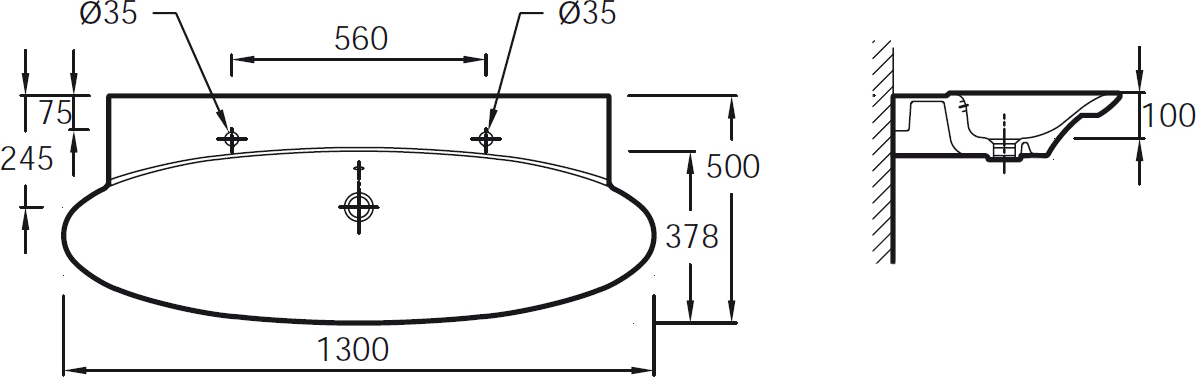 Тумба с раковиной Jacob Delafon Presquile 130 белый лак, 1 ящик - 4