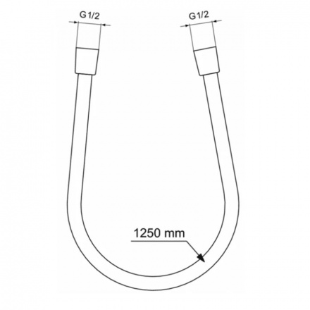 Душевой шланг Ideal Standard IdealRain 125 черный, матовый  BE125XG - 1