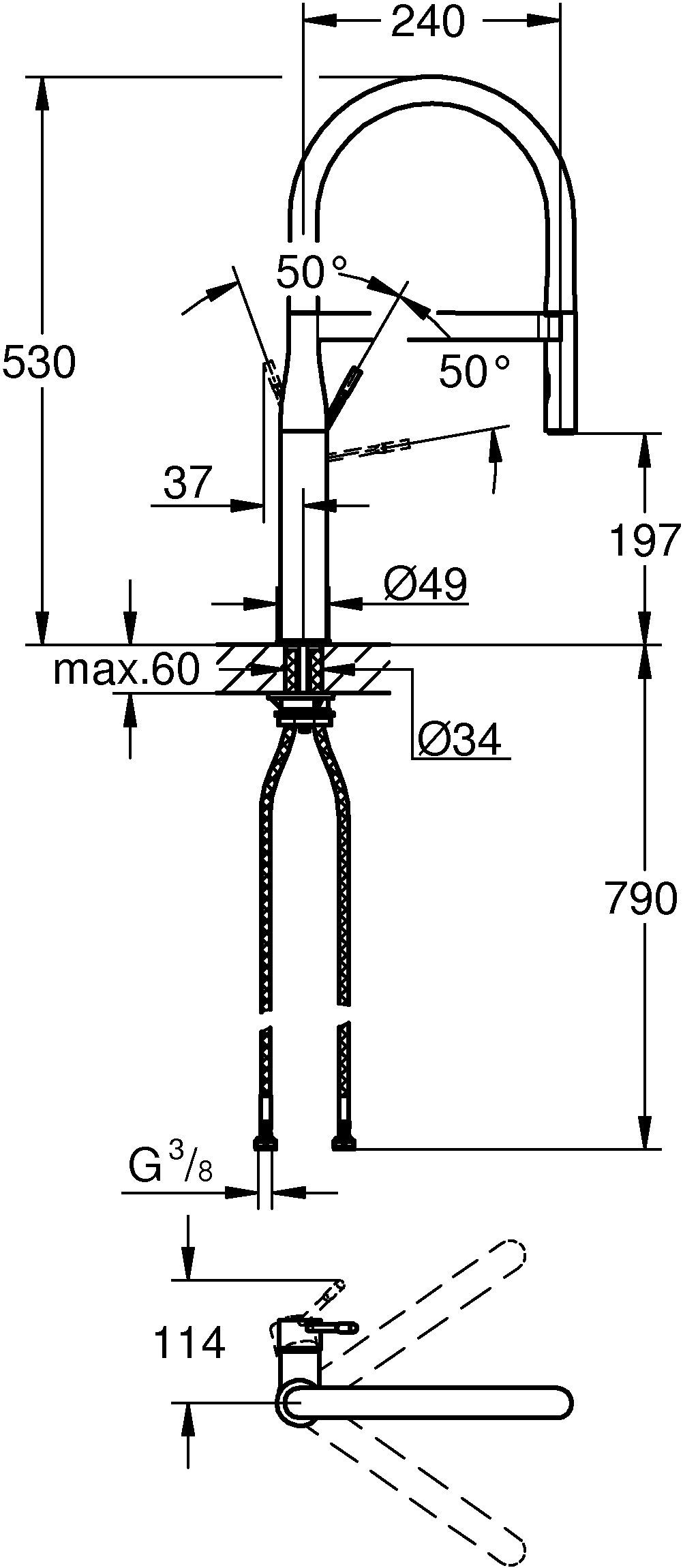 Смеситель Grohe Essence New 30294000 для кухонной мойки - 1