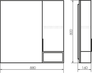 Зеркало-шкаф Comforty Франкфурт 90, дуб шоколадно-коричневый 00004150529 - 5