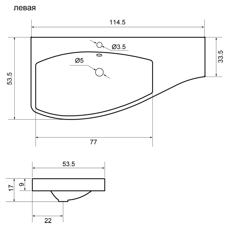 Мебельная раковина Aquanet Опера 115 L 169398 - 2