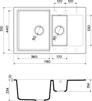 Мойка кухонная Omoikiri Daisen 78-2-PA пастила 4993330 - 1