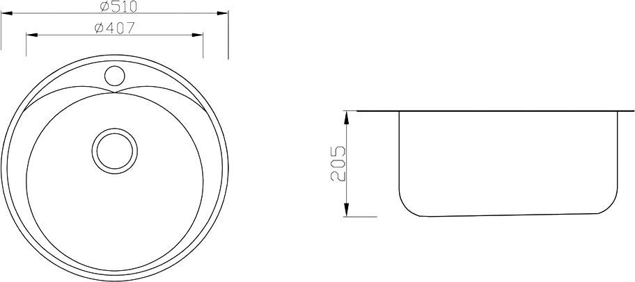 Мойка кухонная Zorg Inox Pvd SZR-510/205 Bronze SZR-510/205-BRONZE - 1