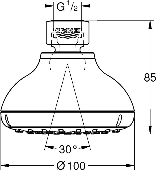 Верхний душ Grohe Tempesta Classic 26050001 - 1