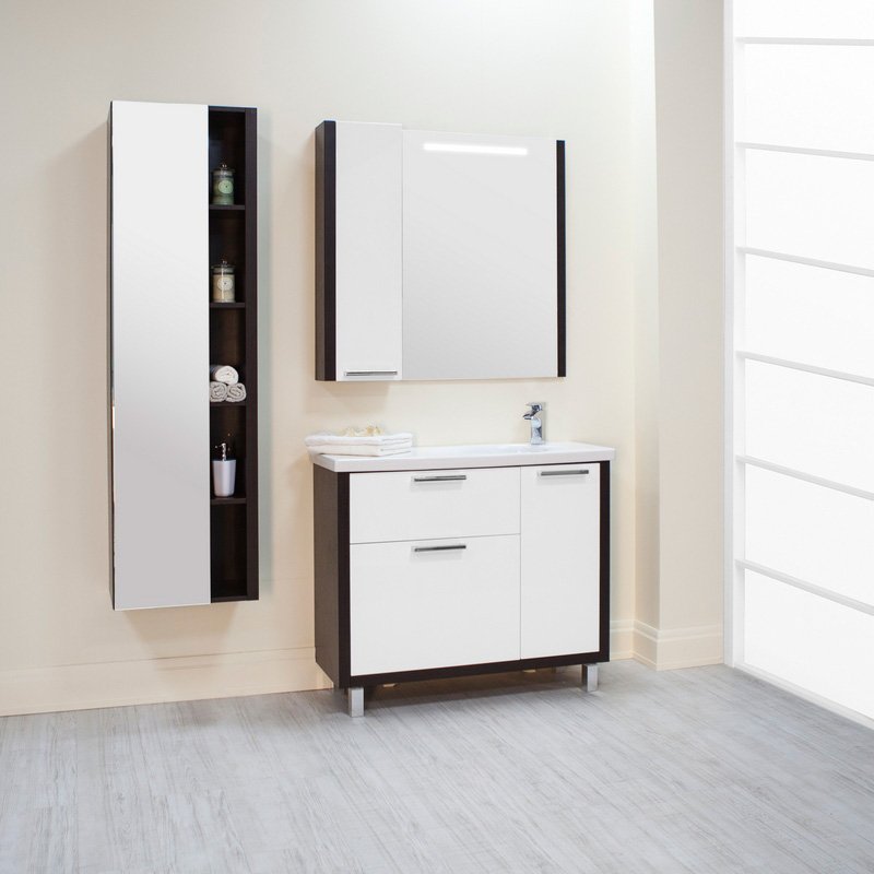 Зеркало-шкаф AQUATON Брайтон 100 венге 1A176702BR500 - 1