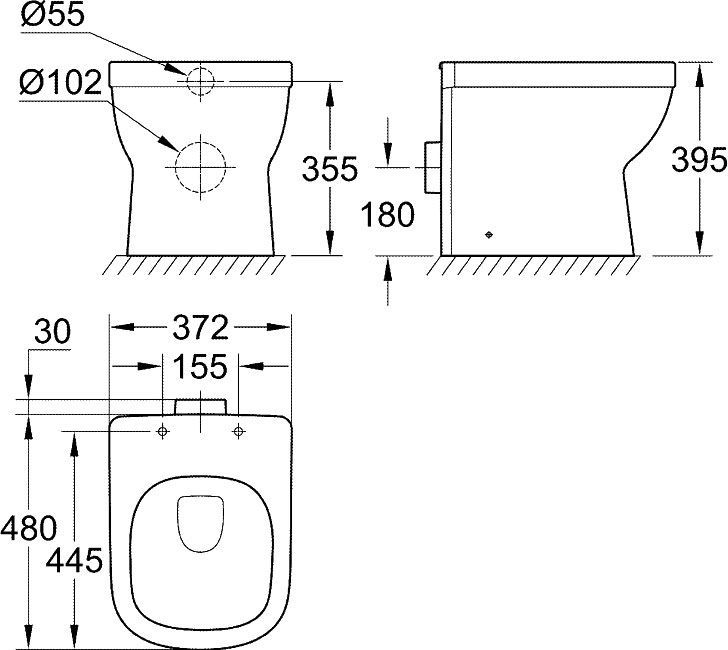 Чаша для унитаза приставного Grohe Euro Ceramic 3932900H - 4