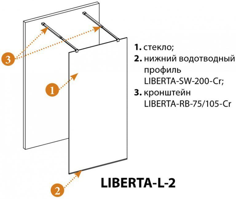 Душевая перегородка Cezares Liberta-L-2-100-C-Cr - 3