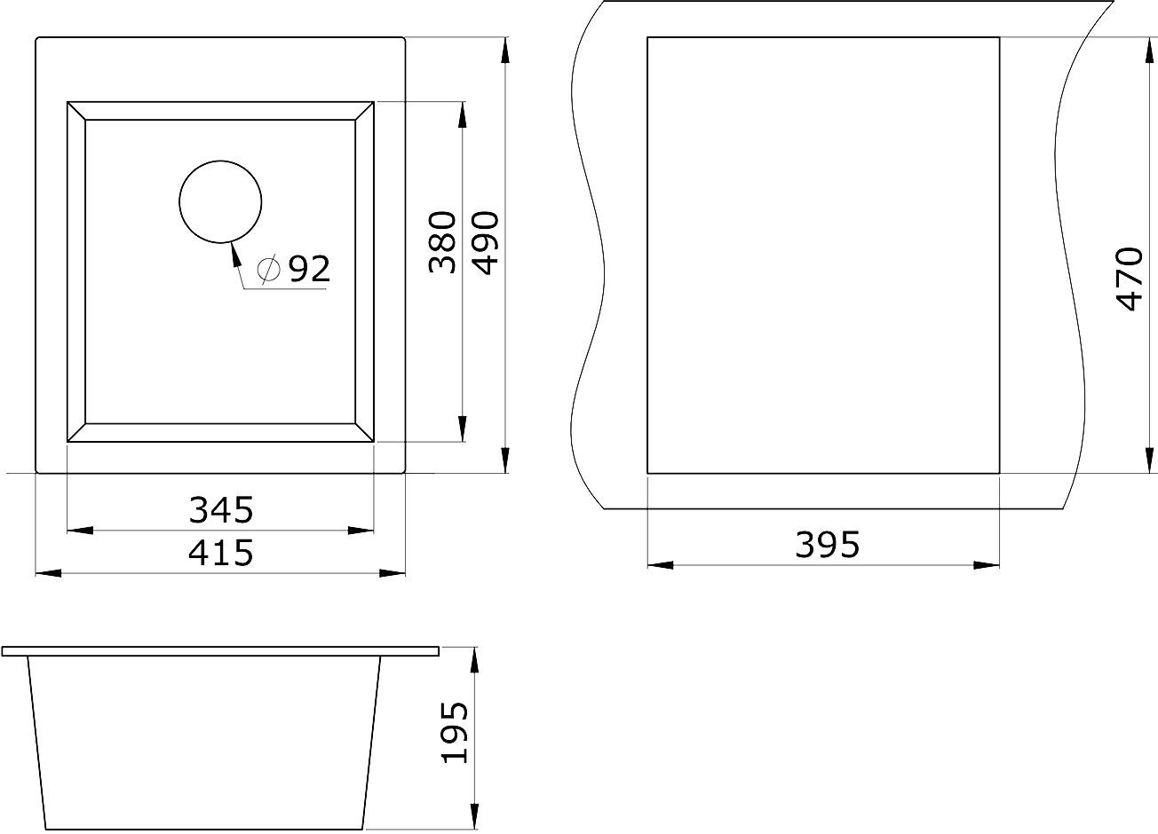 Мойка кухонная Paulmark Leer PM104249-DG графит - 3