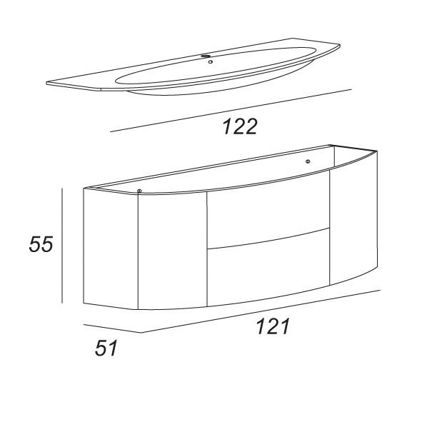 Тумба под раковину Cezares EDEN  54417 - 7