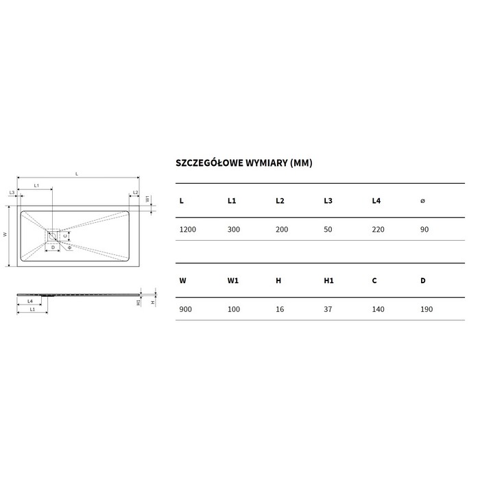 Поддон для душа EXCELLENT Arda 120x90 бежевый BREX.1503.120.090.CAN - 2