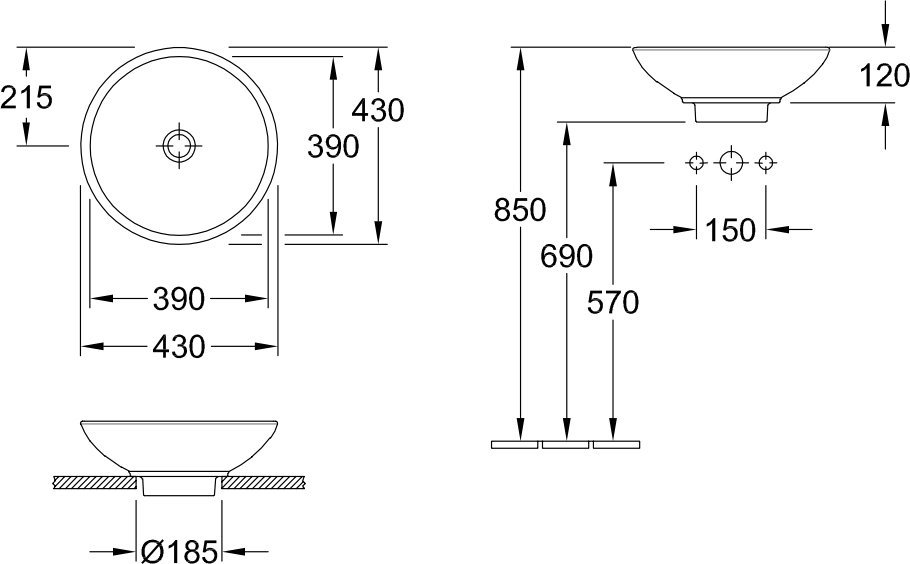 Рукомойник Villeroy & Boch Loop & friends 5144 0001 alpin 51440001 - 6