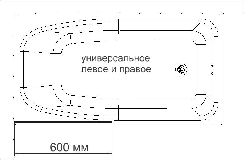 Шторка на ванну DIWO Ростов 4GW011 неподвижная, 60x150, черная матовая - 5