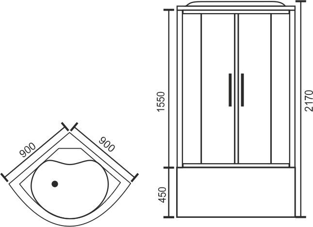 Душевая кабина Royal bath  90x90 см (RB 90BK1-T) RB90BK1-T - 5