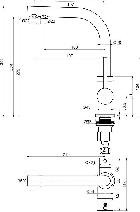  кухни Смеситель для кухни Paulmark Essen сталь Es213011-NI - 2