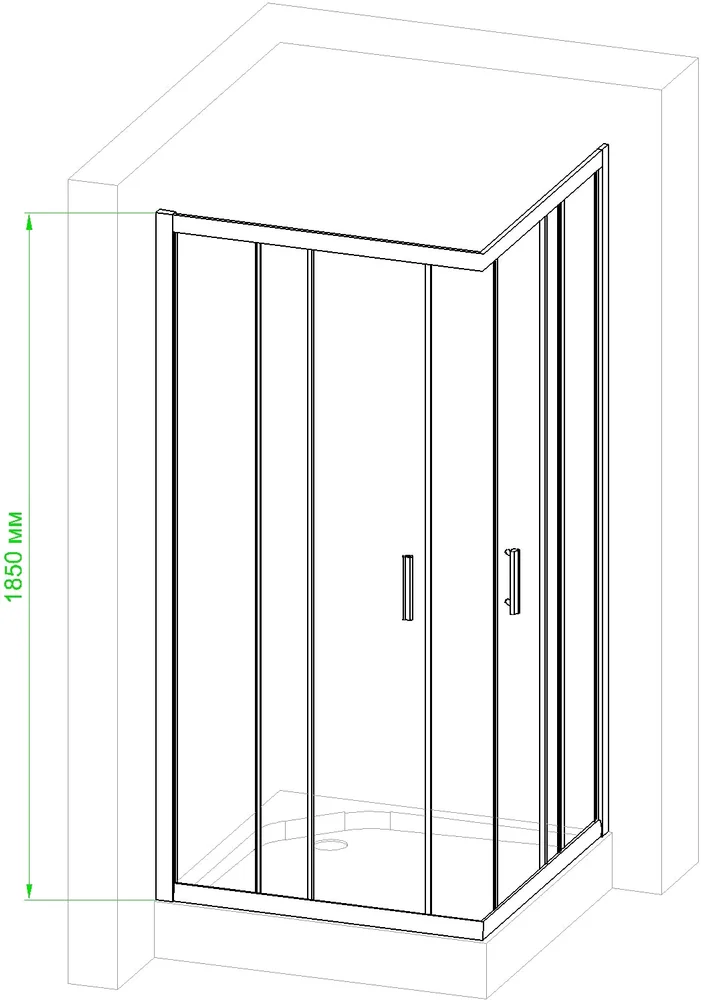 Душевой уголок Royal Bath HPD 120x120 профиль черный стекло матовое RB1212HPD-C-BL - 6