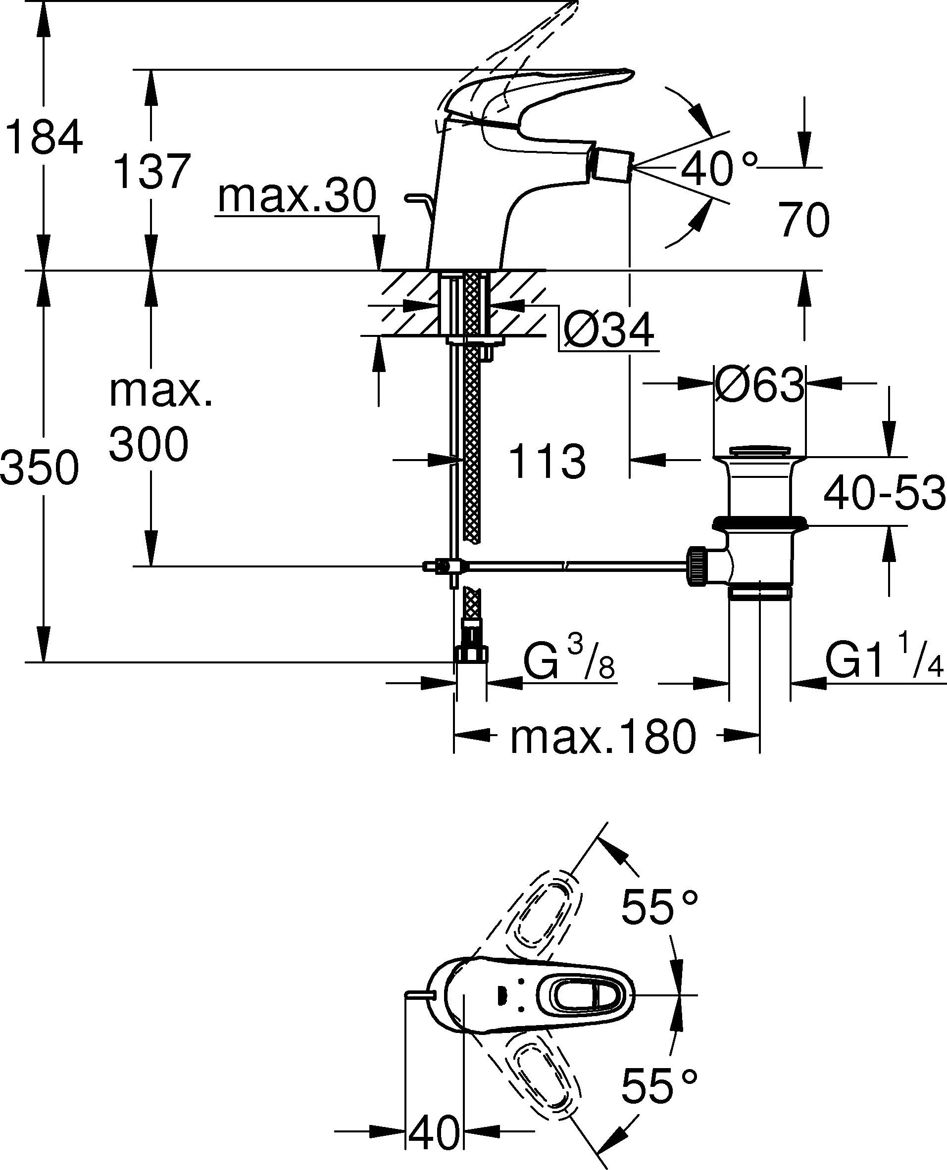 Смеситель Grohe Eurostyle New 33565LS3 для биде - 1