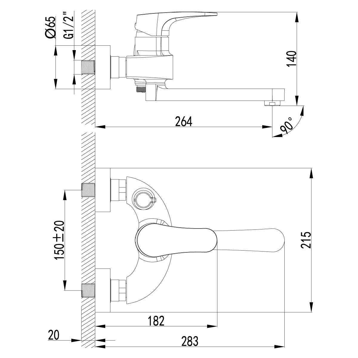 Смеситель для ванны Lemark Shift хром  LM4314C - 1