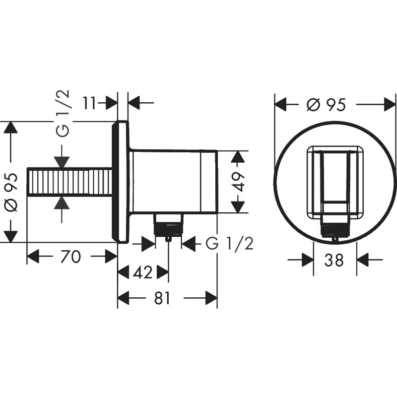 Шланговое подключение Hansgrohe Fixfit S хром 26888000 - 1