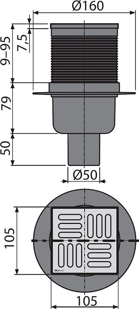 Душевой трап AlcaPlast APV2 - 2