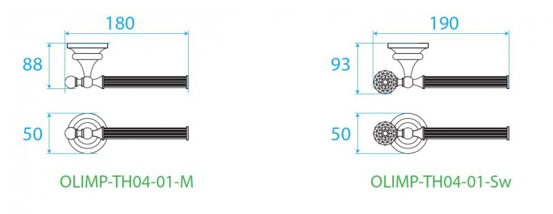 Полотенцедержатель Cezares OLIMP  OLIMP-TH04-01-Sw - 2