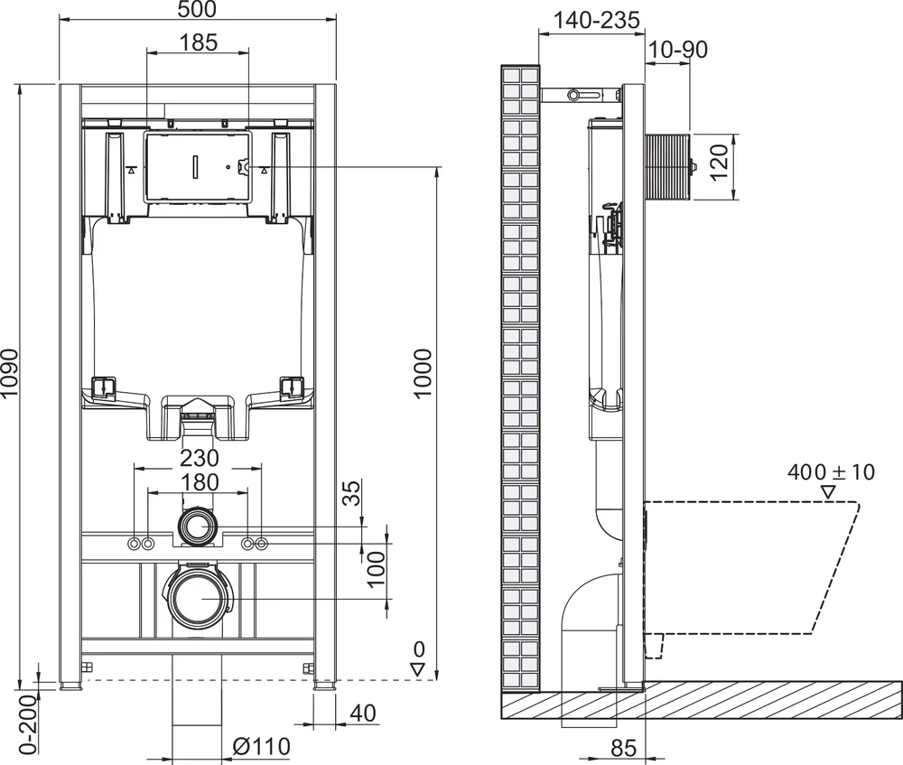 Комплект унитаза с инсталляцией BelBagno Loto с кнопкой смыва белый BB070CHR/SC/BB002-80/BB014-SR-BIANCO - 6